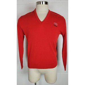 Vintage Garan Ohio‎ State OSU Buckeyes V Neck Sweater Red Acrylic USA M